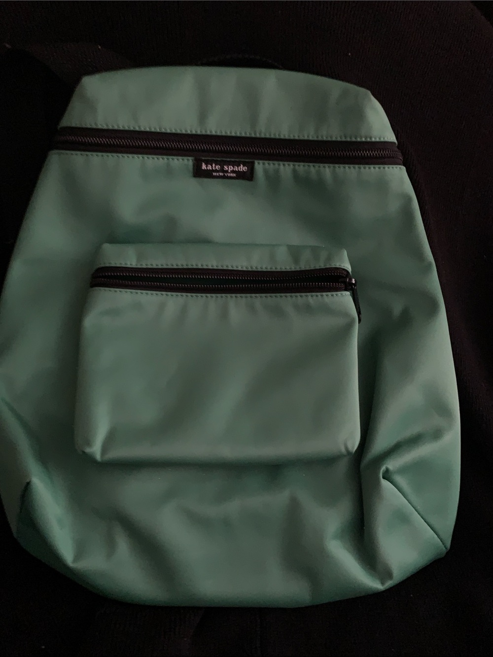 kate spade Teal Green Backpack – Front Zip Pocket